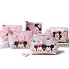 Genuine Disney 5pcs Coin Purses Key Storage Bag Pink Travel PU Cosmetic Bags for Women Makeup