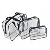 Summer Promotion 25s heat seal clear transparent pvc cosmetic bag set plastic bag