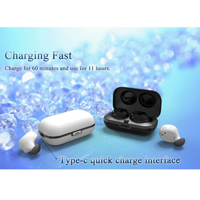 Wireless Earbuds Blue tooth 5.0 TWS Earphones Type-C Wireless Charging Sport Headphones - ANKUX.COM