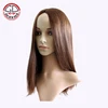 Top Quality Wholesale European Virgin Remy Hair Silk Top Jewish Wig With Machine Weft Back