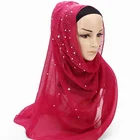 High quality candy color hot diamond porcelain shawl hijab muslim cotton scarf full star women cotton hijab
