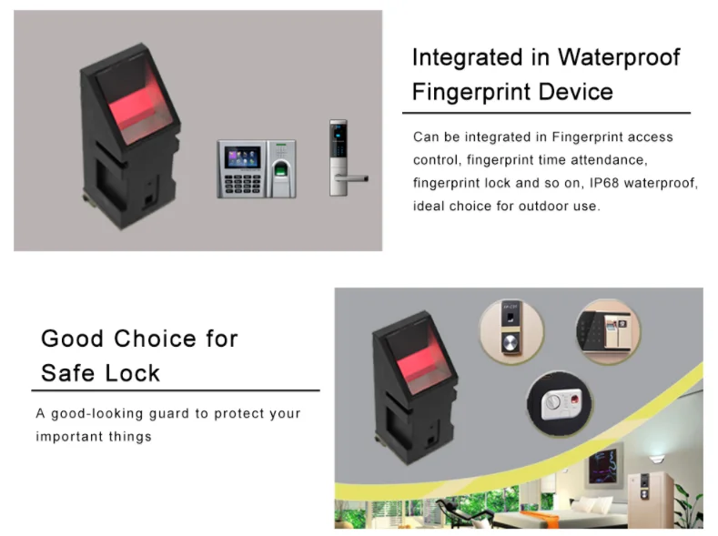 IP66 waterproof free SDK optical fingerprint sensor module