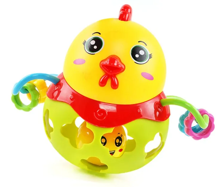 Cute cartoon chick soft plastic musical baby toy