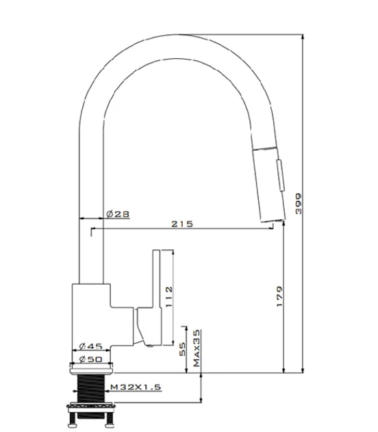 Brushed Gold Taps Sink Copper Pull Down Kitchen Faucet