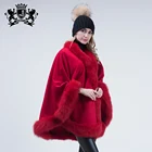 Real Fox Fur Coat Cape Shawl for Women Stole