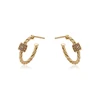 93331 Wholesale simply fashionable women jewelry 18k gold plated hoop earrings with tiny CZ diamond