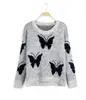 New Autumn and winter series of Butterfly Embroidery nail bead round collar pullover women fashion knitwear