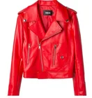 New 2019 wholesale women soft shell red leather jacket with high quality