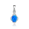 POLIVA New Design Opal Stone 925 Sterling Silver Jewelry Flower Wholesale Blue Pendants Cz