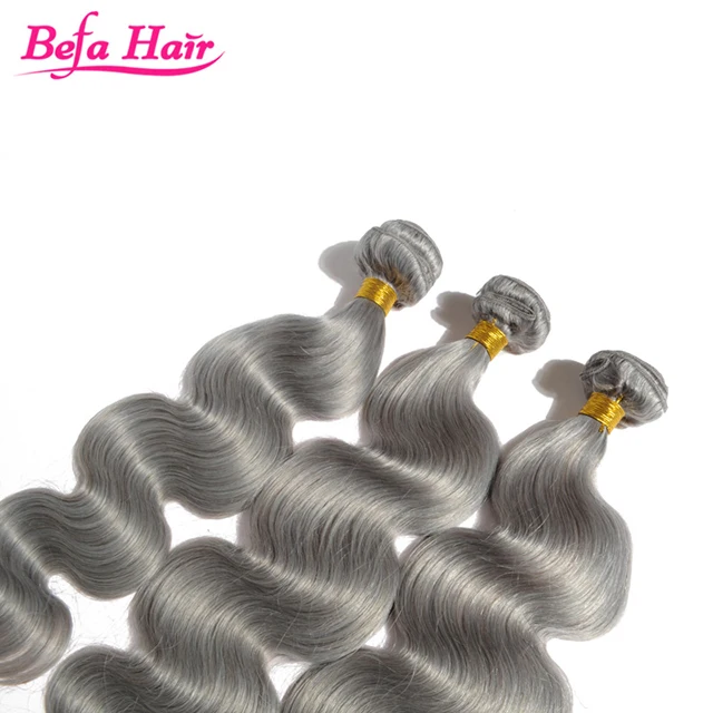 hot selling virgin indian hair gray hair weave, grey human hair