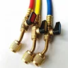 Refrigerant filled hose with ball valve/refrigeration flexible hose/3-colour hose