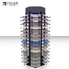 Top popular artificial stone display rack wood rack display shelf marble sample display rack sample holder