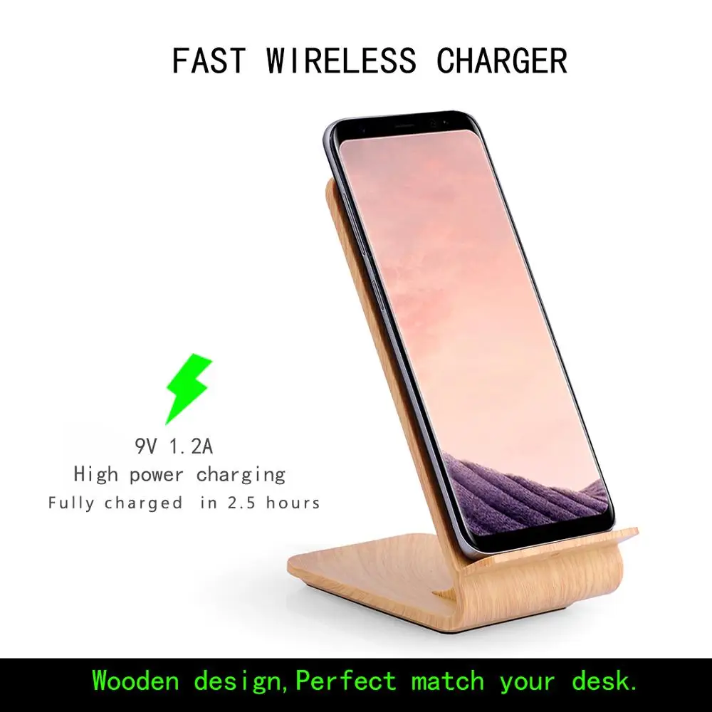 Best Oem Wood  Portable  3 Coil Warner Cell Phone Fast Wireless Charger For Iphone Samsung