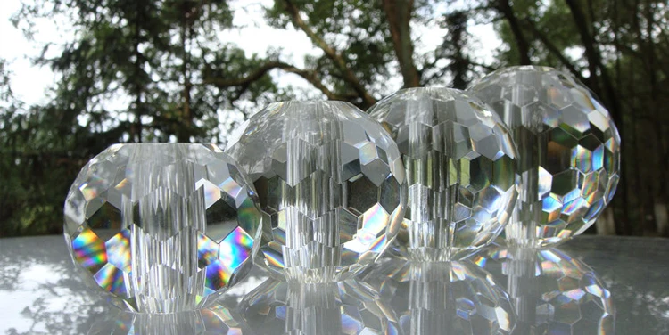 Factory Direct Supply Clear Faceted Hollow Crystal Balls /Facted crystal glass ball with hole /glass Drilled crystal ball