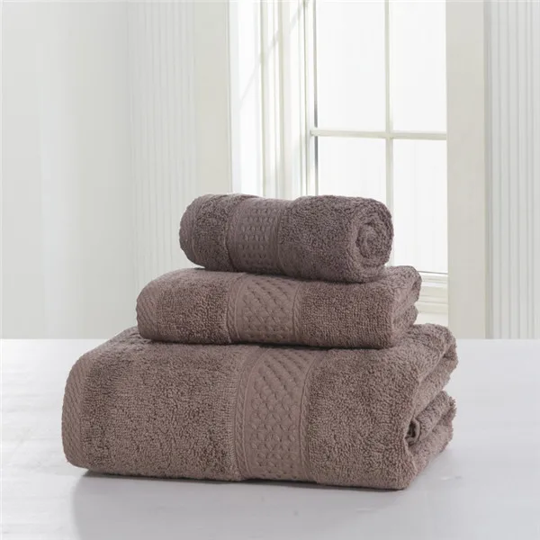 100% Cotton Pure color 3 Pcs Towel Sets Bath Towels for Adults Luury Brand High Quality Soft Face Towels Variety of colors