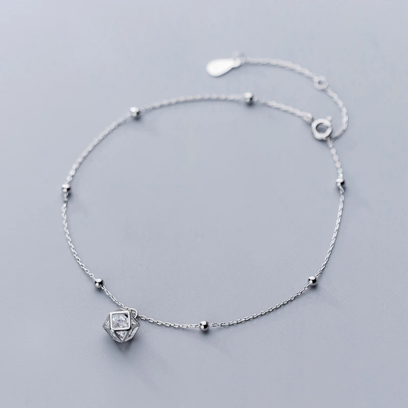 Geometric 925 Sterling Silver Small Beads Anklet With Cubic Zircon Charm Anklet Women Jewelry
Geometric 925 Sterling Silver Small Beads Anklet With Cubic Zircon Charm Anklet Women Jewelry