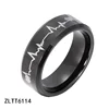 fashion wholesale tungsten ring silver heartbeat over black carbon fiber inlay comfort fit wedding band