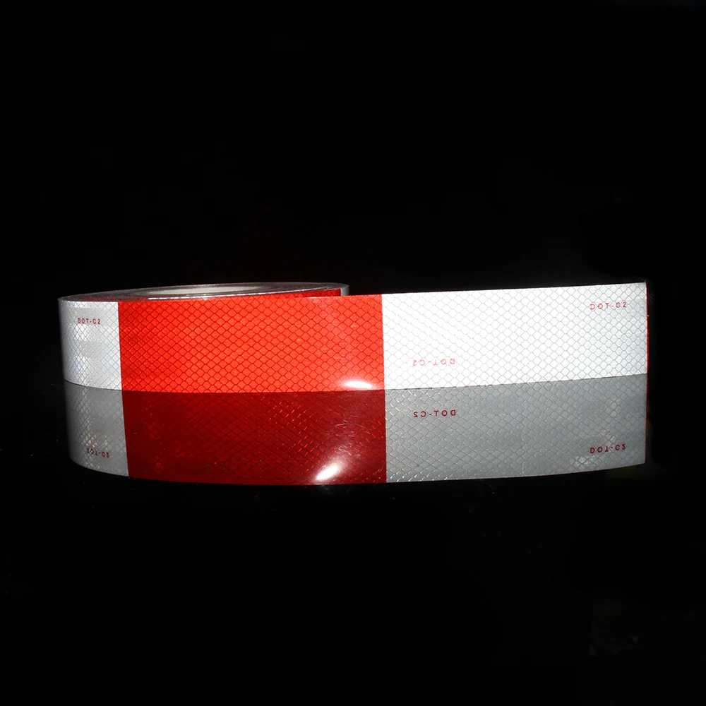 Cinta Reflectiva 3m Adhesivas Red And White Pet Micro Prismatic Dotc2