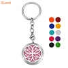 SLand Jewelry wholesale Stainless Steel Butterfly flower Aromatherapy Essential Oil Diffuser Key Chains Ring with Lobster Clasp