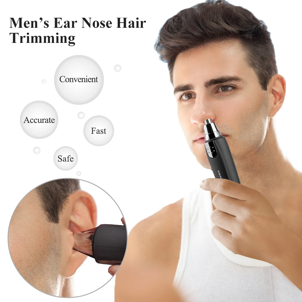 Facial Trimmer Nose Ear Hair Remover With Led Light