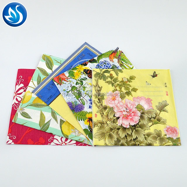 2017 high quality paper napkin with beautiful printing wholesale