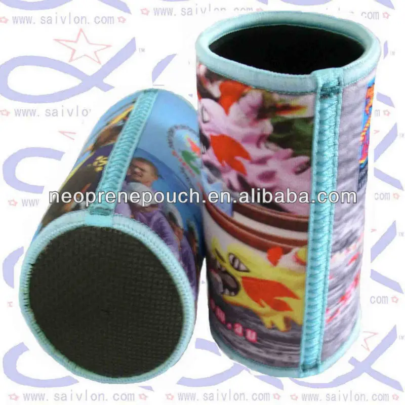 Custom neoprene sewing stubby holder with rubber bottom