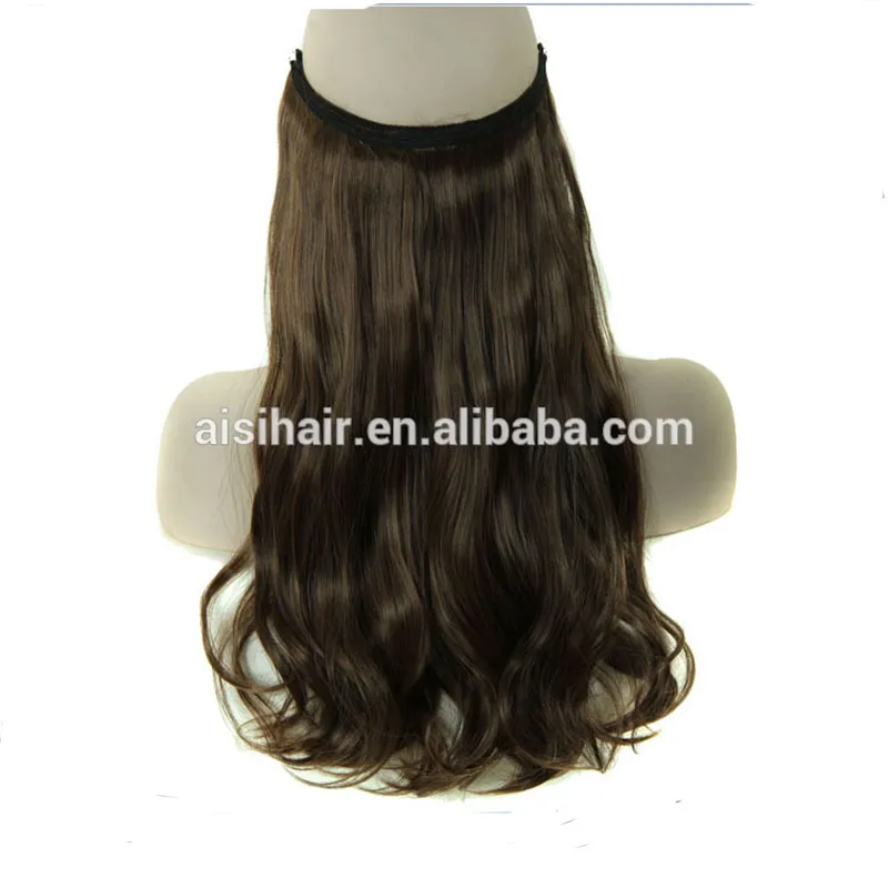 Flip in invisible Hair Extension Long Curly Wave Wire Hair Extension Synthetic Hair Extension Hot Sale