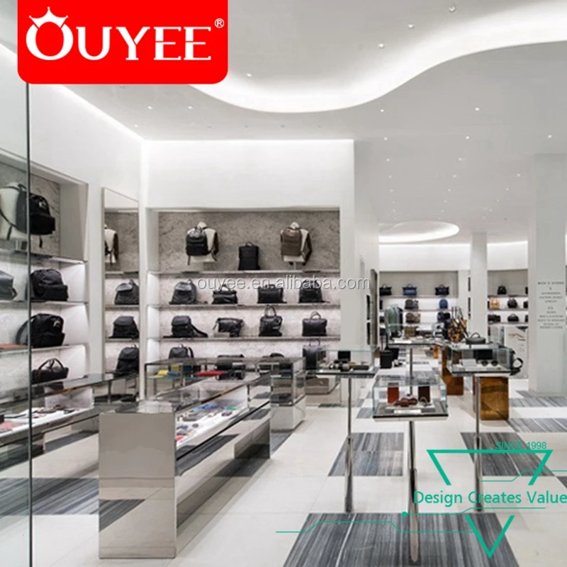 Showroom Counter Fancy Store Names Wooden Furniture Showcase Wall