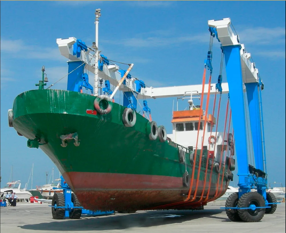 Product show of 300 ton 600 ton 1000 ton marine travel lift.png