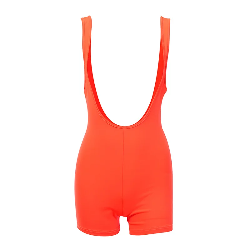 

Casual Bodycon Rompers Womens Spandex Jumpsuit Summer Sexy Neon Overalls for Women Clothes 2019 Playsuit