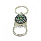 China supplier aluminum metal bottle opener keychain,zinc alloy metallic compass keychain with bottle opener function