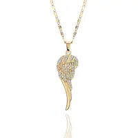 

Elegant Angel Wing Necklace Pendant Gold Rhinestone Women Necklace Fashion Trendy Style Jewelry Romantic Jewelry Gift XL05547