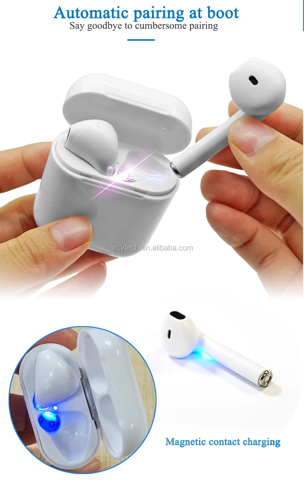 A+ TWS wireless earphone double ear earbud True Stereo wireless I9S TWS with charging case - ANKUX.COM