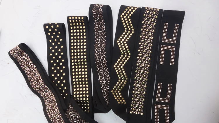 Factory outlet roll textiles lace ribbon printing rhinestone motif automatic hot fix tape machine