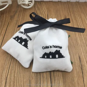 custom small jewelry necklace velvet drawstring gift bag pouch