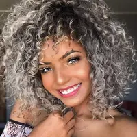 Wholesale Cheap Kinky Curly Wigs Synthetic Machine Made Gray Short Afro Full Wigs for Black Women
Wholesale Cheap Kinky Curly Wigs Synthetic Machine Made Gray Short Afro Full Wigs for Black Women