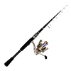 Carbon telescopic spinning fishing rod and reel combo set for lure fishing