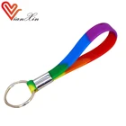 wristband key holder logo custom silicone printed keychain lianxinOEM zhongshan factory