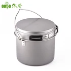 Portable hard anodized aluminum open fire pot with lid/fry pan