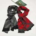 Spring autumn winter fashionable 100% viscose bold line twill scarf wholesale