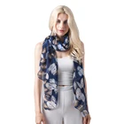 Wholesale brand design Navy owl printed fashion spring women shawl scarf
