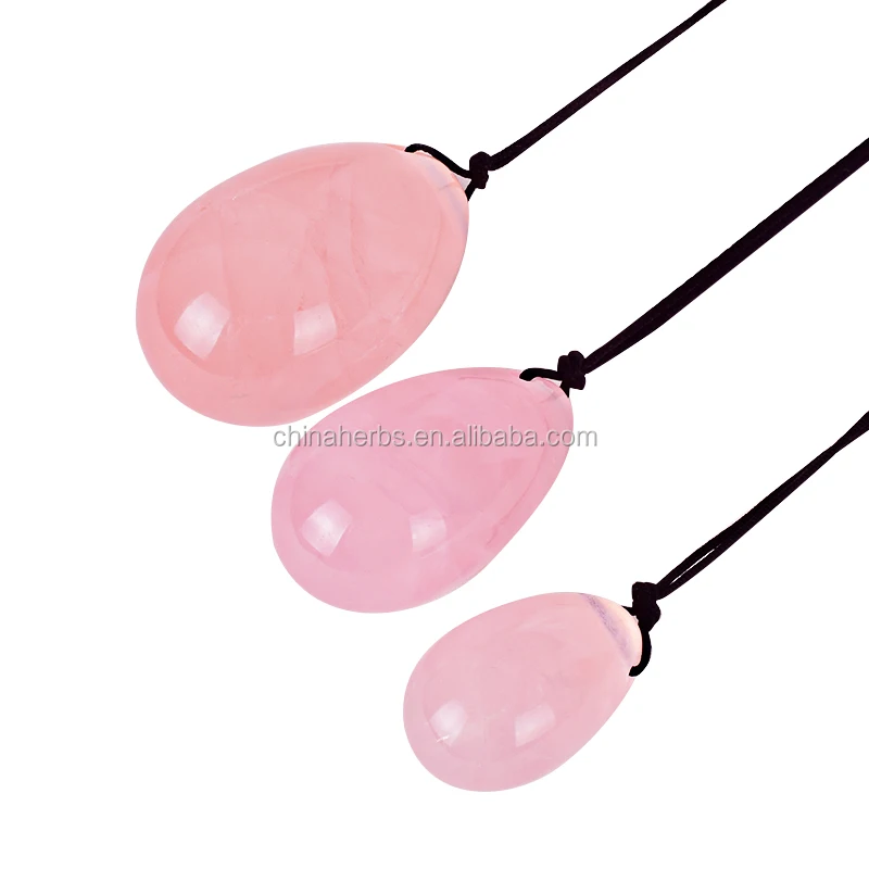 Rosa de cristal de cuarzo con cuerda Yoni huevos de balonmano para pelota de ejercicio los músculos del suelo pélvico Vaginal
