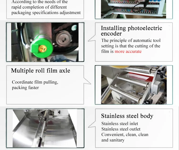 Horizontal Flowpack Pillow Type Face Mask Chocolate bar Ice Condom Protective Clothes Packing Sealing Machine details