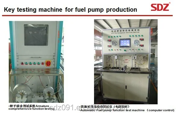 Key testing machine for fuel pump production
