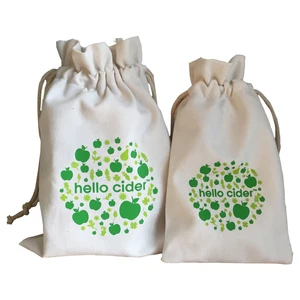 cheap promotion custom printed gift bag small drawstring cotton