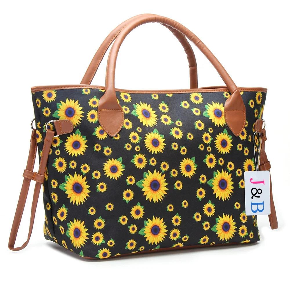 Double Handles Monogrammed Sunflower And Leopard Tote Weekenders Bag, As the picture
Double Handles Monogrammed Sunflower And Leopard Tote Weekenders Bag, As the picture