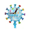 new arrival clock shape happy time helium balloon, birthday party decoration balloons