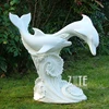 Garden Outdoor Large White Marble Dolphin Fountain Sculpture Statue For Swimming Pool