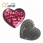 Hot Sale Iron On Embroidered Heart Patches Fancy Colorful Sequins Fruit Patch Applique For Clothes Decoration