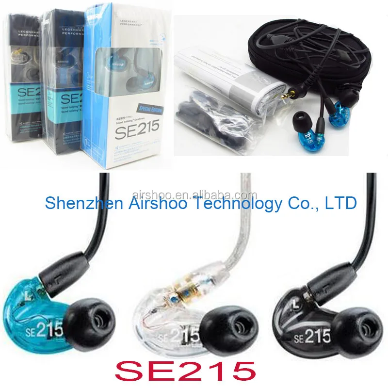 

New SE215 Best Quality Earphones Hifi Headsets Noise Cancelling Bass Headphones wired earbuds With Package